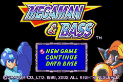 Mega Man & Bass title screen for GameBoy Advance